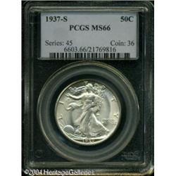 1937-S 50C MS66 PCGS. Sharply struck and lustrous, 1937-S 50C MS66 PCGS.
