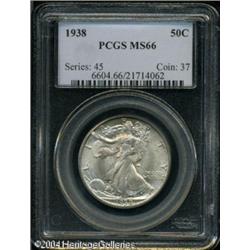 1938 50C MS66 PCGS. Speckled purple and light blue 1938 50C MS66 PCGS.