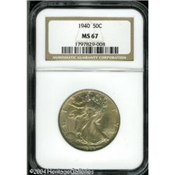 1940 50C MS67 NGC. Lustrous surfaces are bathed by 1940 50C MS67 NGC.