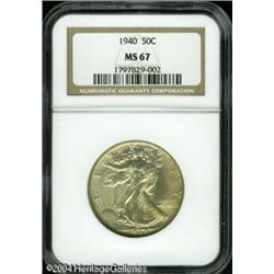 1940 50C MS67 NGC. A thin layer of olive and gold 1940 50C MS67 NGC.