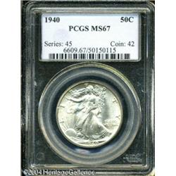 1940 50C MS67 PCGS. Sharply struck, with light oli 1940 50C MS67 PCGS.