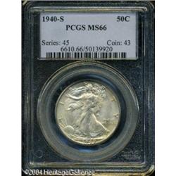 1940-S 50C MS66 PCGS. Cream-gray and apricot color 1940-S 50C MS66 PCGS.