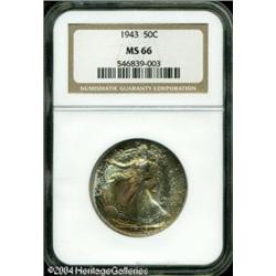 1943 50C MS66 NGC. Fully struck, with a nearly com 1943 50C MS66 NGC.