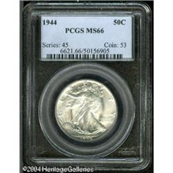 1944 50C MS66 PCGS. Blazing luster radiates from s 1944 50C MS66 PCGS.