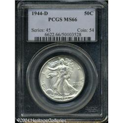 1944-D 50C MS66 PCGS. A gently toned and fully lus 1944-D 50C MS66 PCGS.