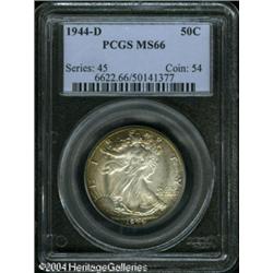 1944-D 50C MS66 PCGS. Medium intensity multicolore 1944-D 50C MS66 PCGS.