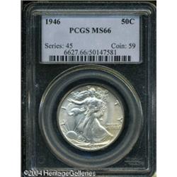 1946 50C MS66 PCGS. Faint whispers of speckled oli 1946 50C MS66 PCGS.