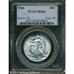 1946 50C MS66 PCGS. Nearly imperceptible honey-gol 1946 50C MS66 PCGS.