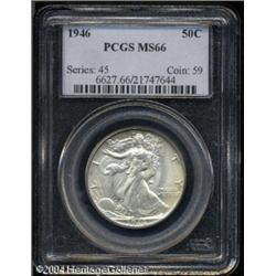 1946 50C MS66 PCGS. Well struck and satiny, with a 1946 50C MS66 PCGS.