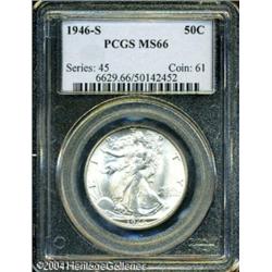 1946-S 50C MS66 PCGS. Whispers of speckled olive c 1946-S 50C MS66 PCGS.