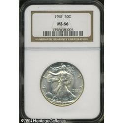 1947 50C MS66 NGC. Just a faint hint of color occu 1947 50C MS66 NGC.