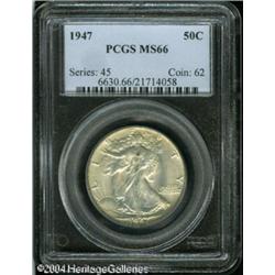 1947 50C MS66 PCGS. Lustrous surfaces are overlain 1947 50C MS66 PCGS.