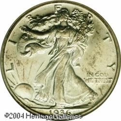 1936 50C PR65 NGC. Chestnut and sky-blue hues enri 1936 50C PR65 NGC.