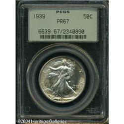 1939 50C PR67 PCGS. Sharply struck with variegated 1939 50C PR67 PCGS.