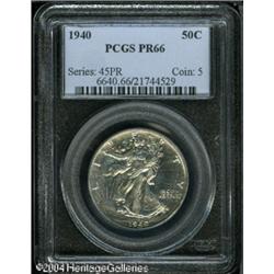 1940 50C PR66 PCGS. Faint speckles of milky and li 1940 50C PR66 PCGS.