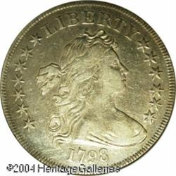 1798 S$1 Small Eagle, 13 Stars XF40 NGC. B-1, BB-8 1798 S$1 Small Eagle, 13 Stars XF40 NGC.