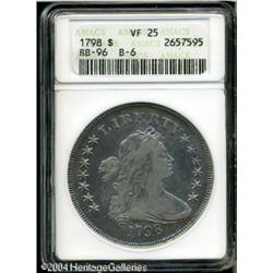 1798 S$1 Large Eagle, 10 Arrows VF25 ANACS. B-6, B 1798 S$1 Large Eagle, 10 Arrows VF25 ANACS.