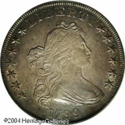 1799 S$1 MS62 PCGS. B-9, BB-166, R.1. Die State II 1799 S$1 MS62 PCGS.