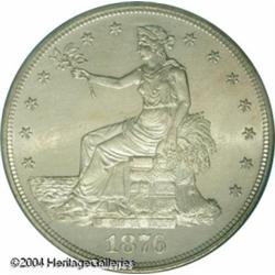 1876 T$1 MS64 PCGS. Type One Obverse, Type Two Rev 1876 T$1 MS64 PCGS.