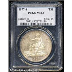 1877-S T$1 MS63 PCGS. A bold strike with occasiona 1877-S T$1 MS63 PCGS.