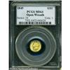 Image 3 : 1849 G$1 Open Wreath MS64 PCGS. Large Head, With L 1849 G$1 Open Wreath MS64 PCGS.