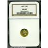Image 3 : 1855 G$1 MS62 NGC. Very well detailed for this bri 1855 G$1 MS62 NGC.