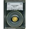 Image 1 : 1873 G$1 Open 3 MS64 PCGS. Lustrous surfaces revea 1873 G$1 Open 3 MS64 PCGS.