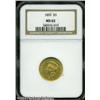 Image 3 : 1855 $3 MS62 NGC. Although not a rare date, the 18 1855 $3 MS62 NGC.