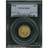 Image 3 : 1878 $3 MS63 PCGS. An attractive example of this a 1878 $3 MS63 PCGS.