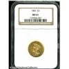 Image 3 : 1883 $3 MS61 NGC. This date belongs to an elite gr 1883 $3 MS61 NGC.