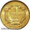 Image 2 : 1889 $3 MS61 PCGS. Scarce final year issue with a 1889 $3 MS61 PCGS.