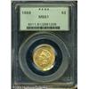 Image 3 : 1889 $3 MS61 PCGS. Scarce final year issue with a 1889 $3 MS61 PCGS.