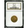Image 1 : 1855 $5 AU58 NGC. Flashy luster outlines the borde 1855 $5 AU58 NGC.