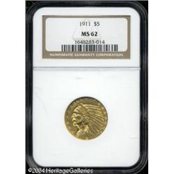 1911 $5 MS62 NGC. Adequately struck, with a pale y 1911 $5 MS62 NGC.