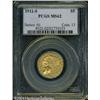 Image 1 : 1911-S $5 MS62 PCGS. The mintmark is clear on this 1911-S $5 MS62 PCGS.