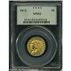 1915 $5 MS63 PCGS. Bright yellow-gold patina overl 1915 $5 MS63 PCGS.