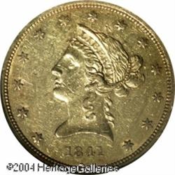1841 $10 AU58 NGC. A scarcer early No Motto Eagle, 1841 $10 AU58 NGC.