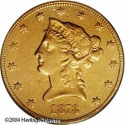 1873-CC $10 XF45 PCGS. The 1873-CC is a seldom enc 1873-CC $10 XF45 PCGS.