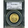 1891-CC $10 MS61 PCGS. Breen-7035. The mintmark i 1891-CC $10 MS61 PCGS.