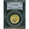 1913 $10 MS63 PCGS. A lustrous canary-gold Indian 1913 $10 MS63 PCGS.