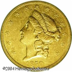 1850-O $20 AU50 PCGS. This is an uncommonly attrac 1850-O $20 AU50 PCGS.