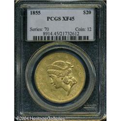1855 $20 XF45 PCGS. Generally well detailed, excep 1855 $20 XF45 PCGS.