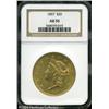1857 $20 AU55 NGC. Nicely defined, except for Libe 1857 $20 AU55 NGC.