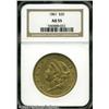 1861 $20 AU55 NGC. Straw-gold patination adheres t 1861 $20 AU55 NGC.