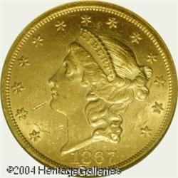 1867 $20 MS61 NGC. One of the few early dates amon 1867 $20 MS61 NGC.