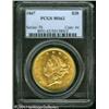 Image 3 : 1867 $20 MS62 PCGS. The 1867 is one of the few Ty 1867 $20 MS62 PCGS.