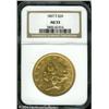1867-S $20 AU53 NGC. Similar to the 1866-S Motto, 1867-S $20 AU53 NGC.