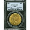 1873 $20 Closed 3 AU58 PCGS. Luster penetrates the 1873 $20 Closed 3 AU58 PCGS.