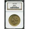 Image 1 : 1876-S $20 MS61 NGC. A lustrous Type Two Twenty th 1876-S $20 MS61 NGC.