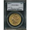 1883-S $20 MS62 PCGS. Pale olive-green margins fra 1883-S $20 MS62 PCGS.